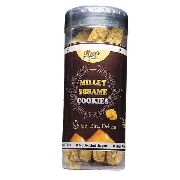 Mom’s Super No Added Sugar Original Millet Sesame Cookies | Pearl millet | 100% Natural & Healthy | Home office snack| 125 grams