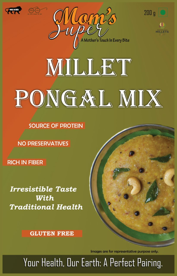 Mom’s Super Certified Organic Millet Pongal Mix | 200 GMS Pack | Easy & Ready to Cook | Instant Millet Breakfast Mix | Rich in Protein & High Fiber | 100% Vegan | Gluten Free